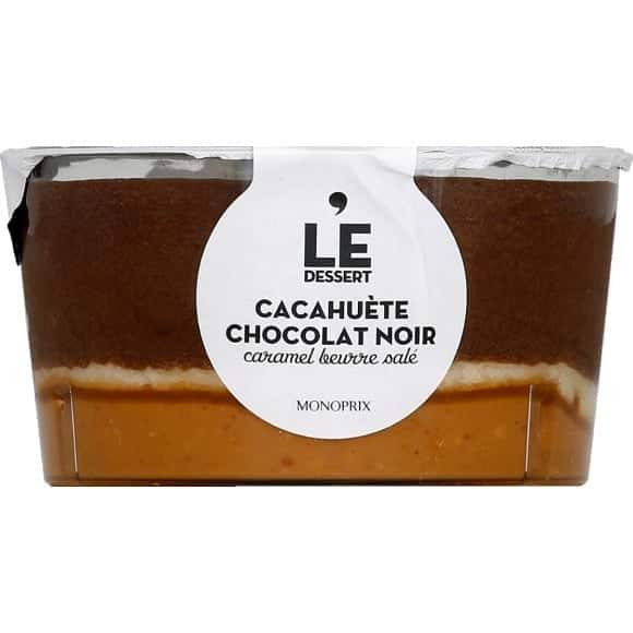 Monoprix - Dessert au cacahuète chocolat noir et au caramel beurre salé (80g)