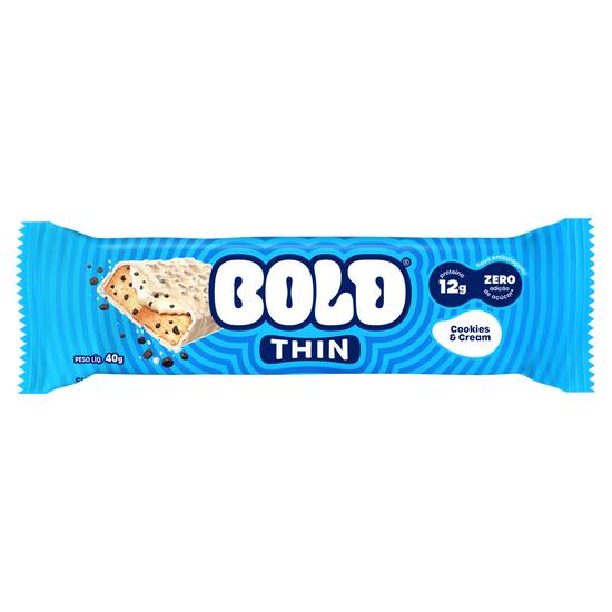 Bold snacks barra de proteína thin cookies & cream