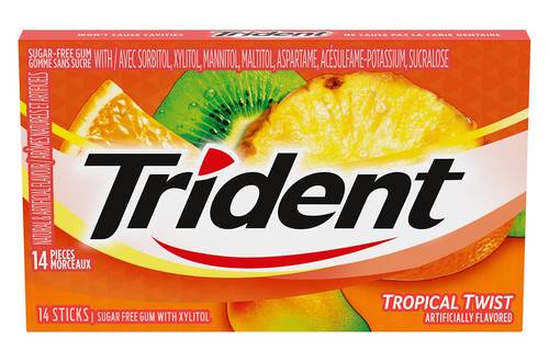 Trident Tropical Twist Sugar Free Chewing Gum (14 ct)