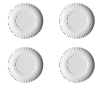 White Melamine Dinner Plates, 4-Pack