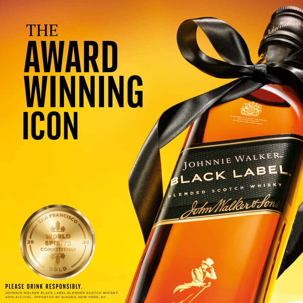 Johnnie Walker Black Label Blended Scotch Whisky 12 Year Old (375