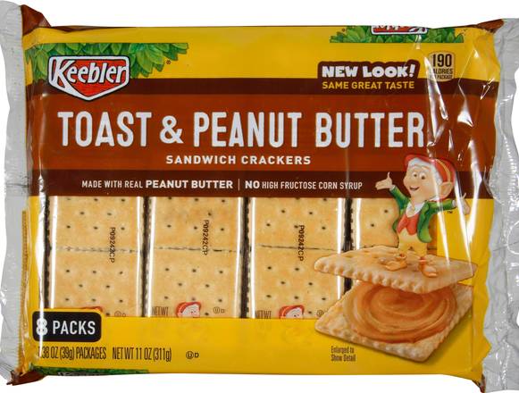 Keebler Toast & Peanut Butter Sandwich Crackers (8 ct )