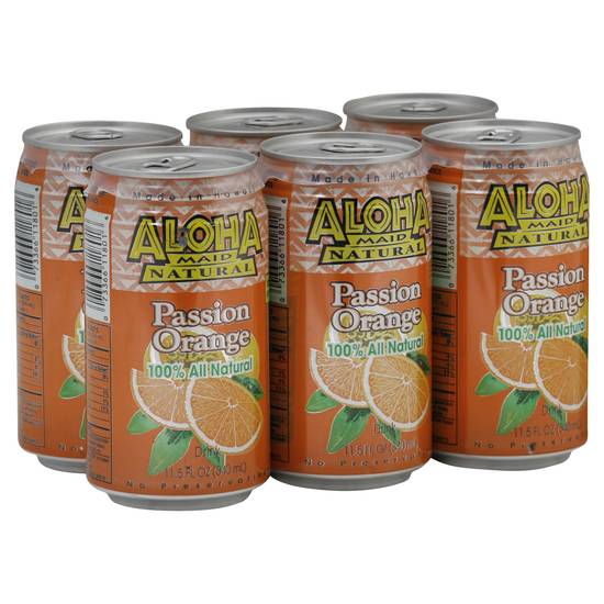 Aloha Maid 100% Natural Passion Orange Juice (6 x 11.5 fl oz)