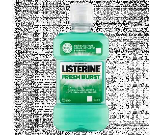Listerine Fresh Burst Mouthwash, 250ml Bottle