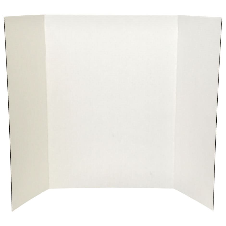 Cardboard Trifold Presentation Boards, 27.25x39.25 in, White