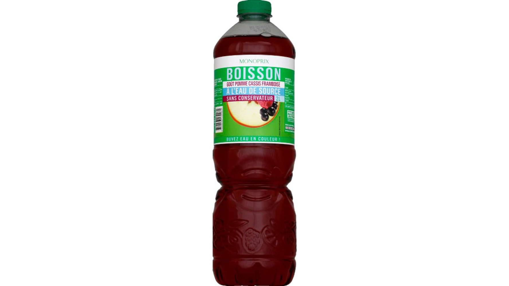 Monoprix Boisson goût pomme cassis framboise à l'eau de source La bouteille de 2 l