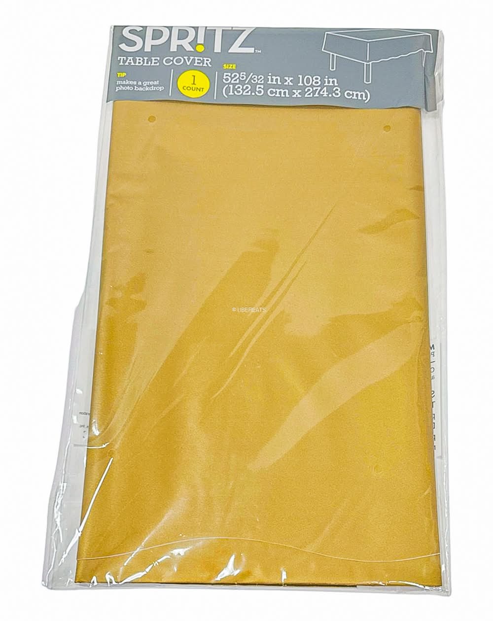 Spritz Disposable Chrome Table Cover, 132.5x274.3 cm, Gold