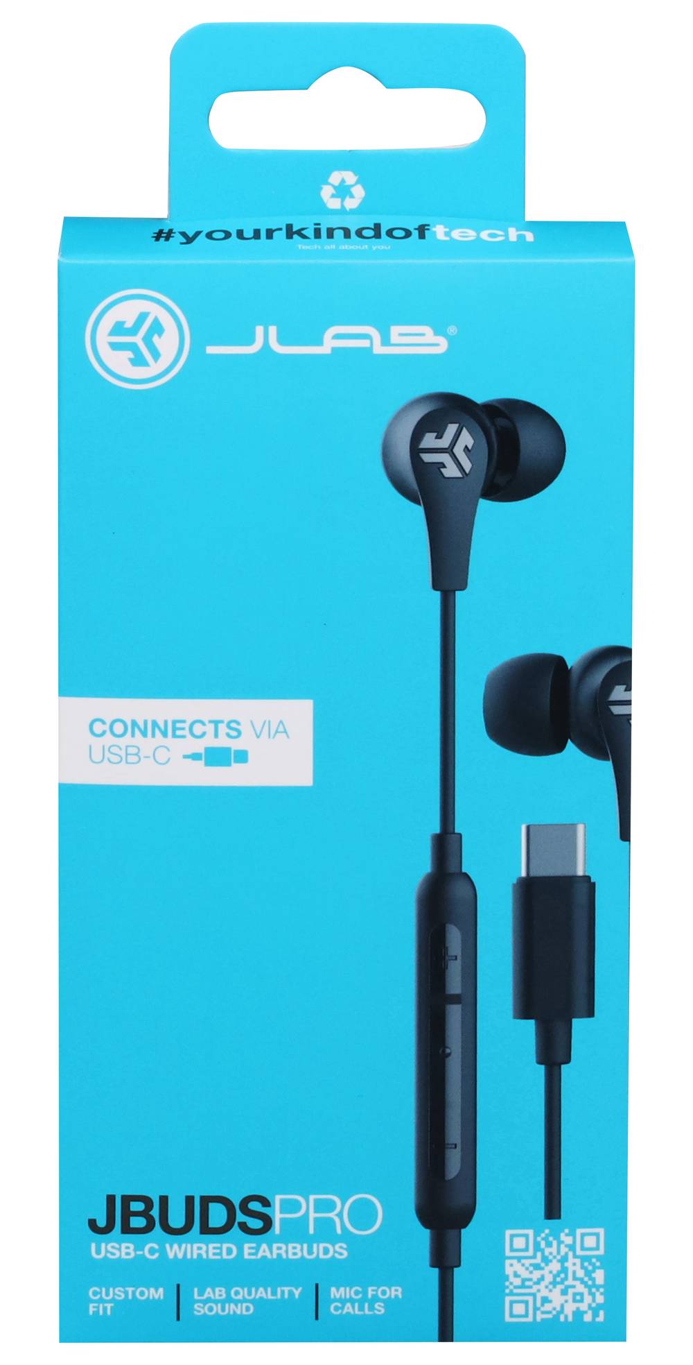 JLab Usb C Wired Earbuds, Black