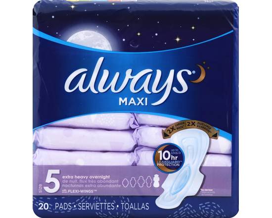 Always · Pads Maxi Overnight Extra Heavy Flow (20 pads)