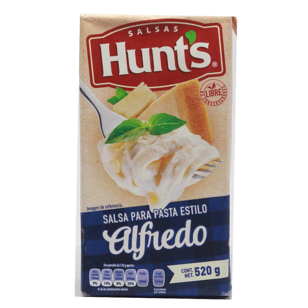 Hunt's salsa para pasta alfredo (cartón 520 g)