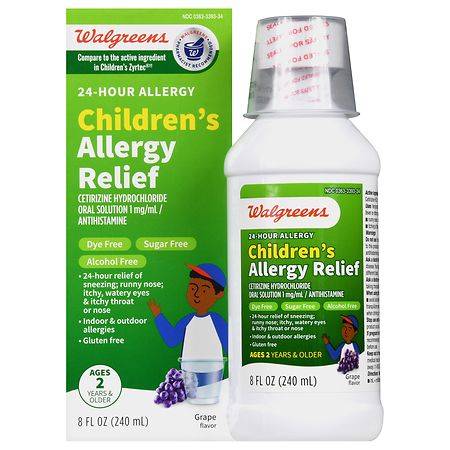 Walgreens Children's 24-Hour Allergy Relief Oral Solution Grape - 8.0 fl oz