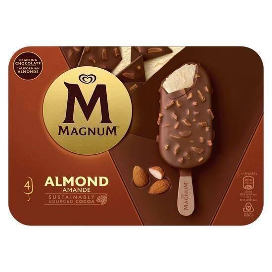 Magnum glace bâtonnet amande (4 pcs)
