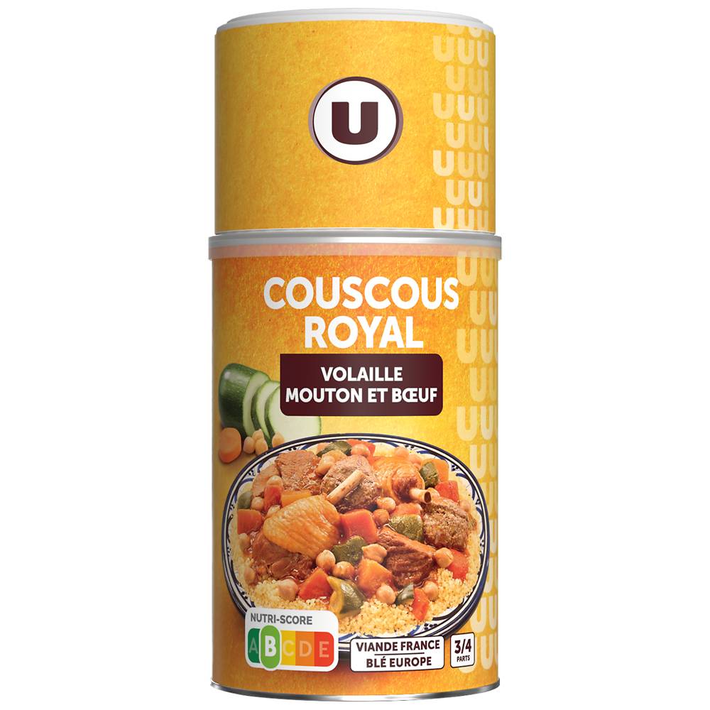 Produit U - Couscous royal 3 viandes(volaille/mouton/boeuf) boîte
