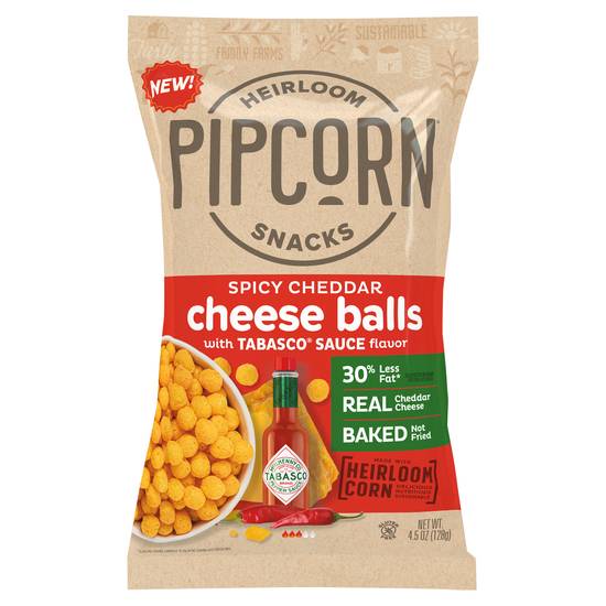 Pipcorn Heirloom Spicy Cheddar Cheese Balls