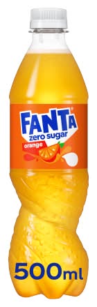 Fanta Orange, Zero Sugar Soda (500ml)