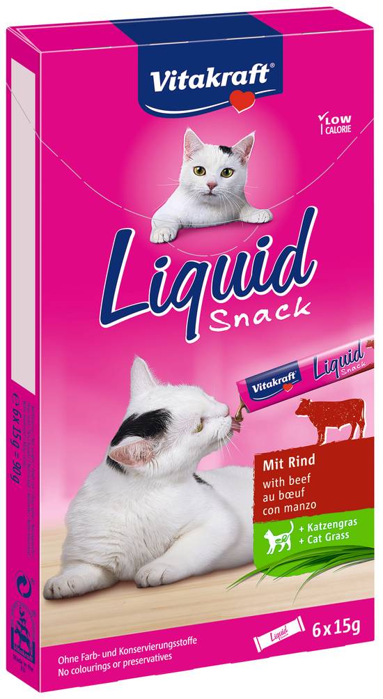 Vitakraft - Récompenses pour chat liquide snack bœuf (6pièces )