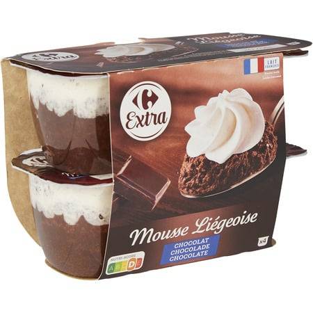 Carrefour Extra - Mousse liégeoise au chocolat (4 pièces)