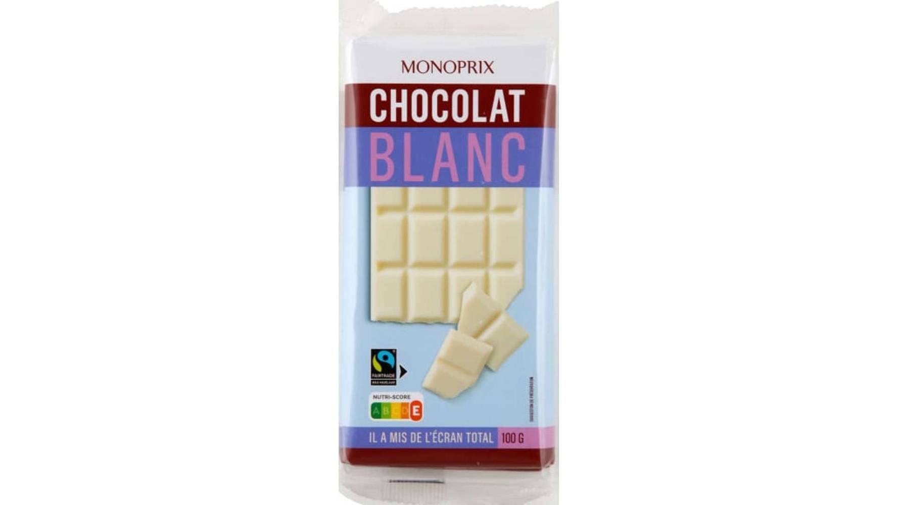 Monoprix Chocolat blanc Les 2 tablettes de 100g