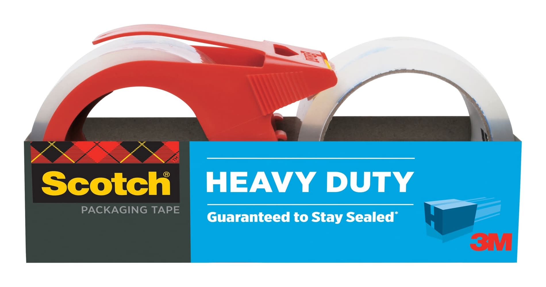 Scotch 2 -Pack 1.88-in x 54.6-yd Heavy Duty Shipping Dispenser Included
