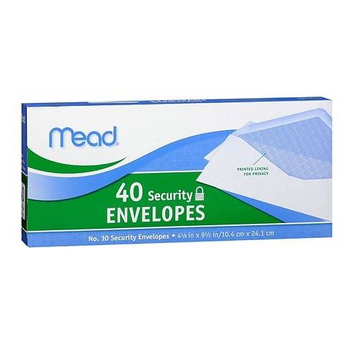 Mead No. 10 Security Envelopes - 40.0 Each
