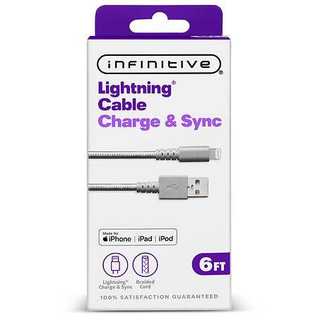 Infinitive Usb-A To Lightning 6ft Braided Cable 6ft - 1.0 Ea