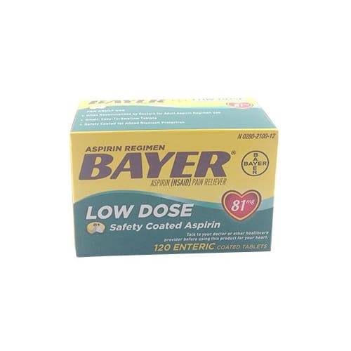 Bayer Aspirin Pain Reliever Enteric Low Dose 81 mg Tablets (120 ct)