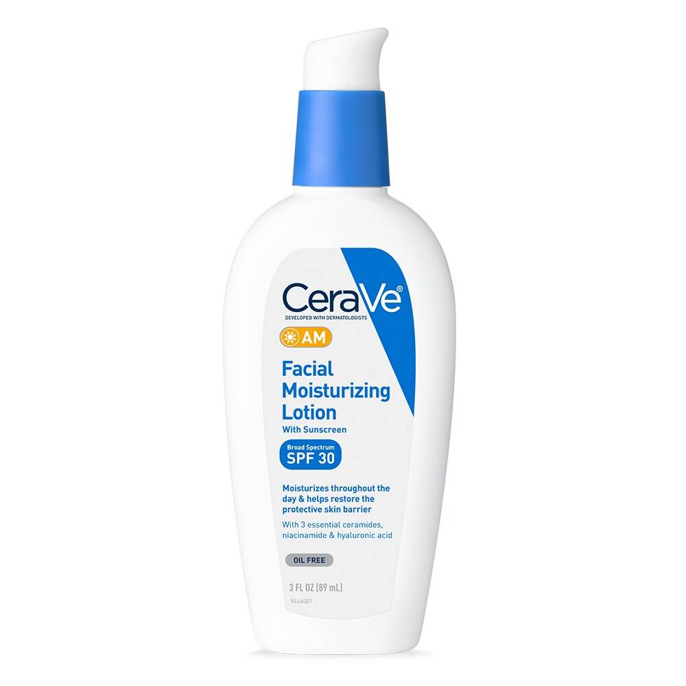 CeraVe AM Face Moisturizer with SPF 30,  for Oily to Dry Skin, 3 OZ