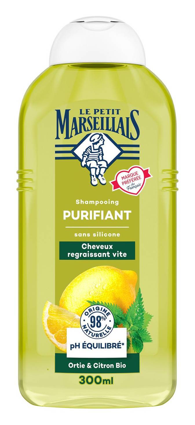 Le Petit Marseillais - Shampooing purifiant bio, citron - orties (300ml)