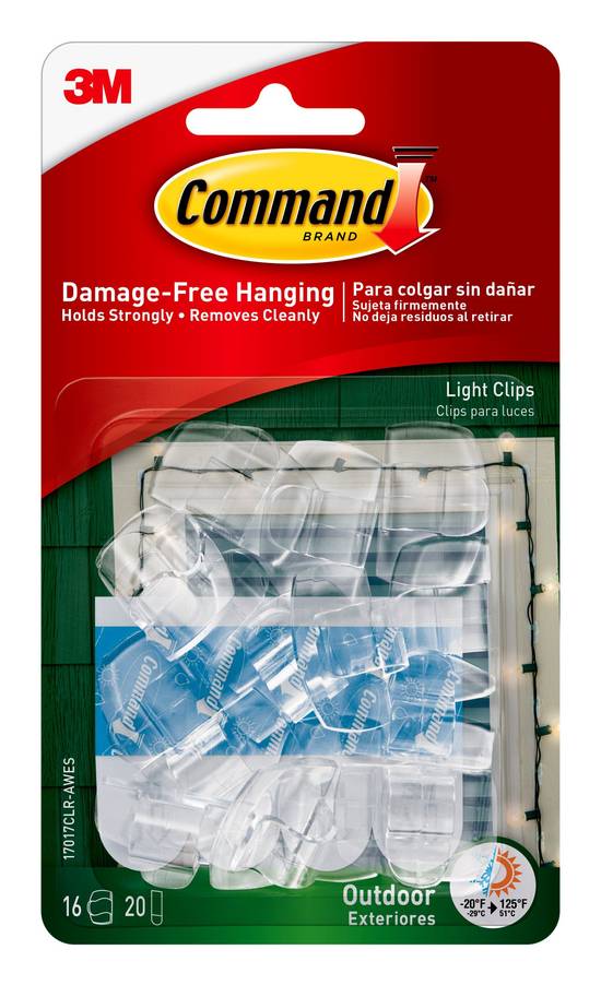 Command Damage-Free Outdoor Clips, 16 ct