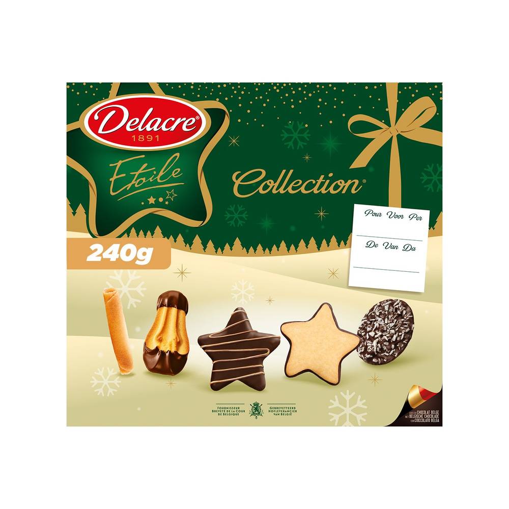 Assortiment de biscuits Étoile Collection Noël DELACRE - la boîte de 240g