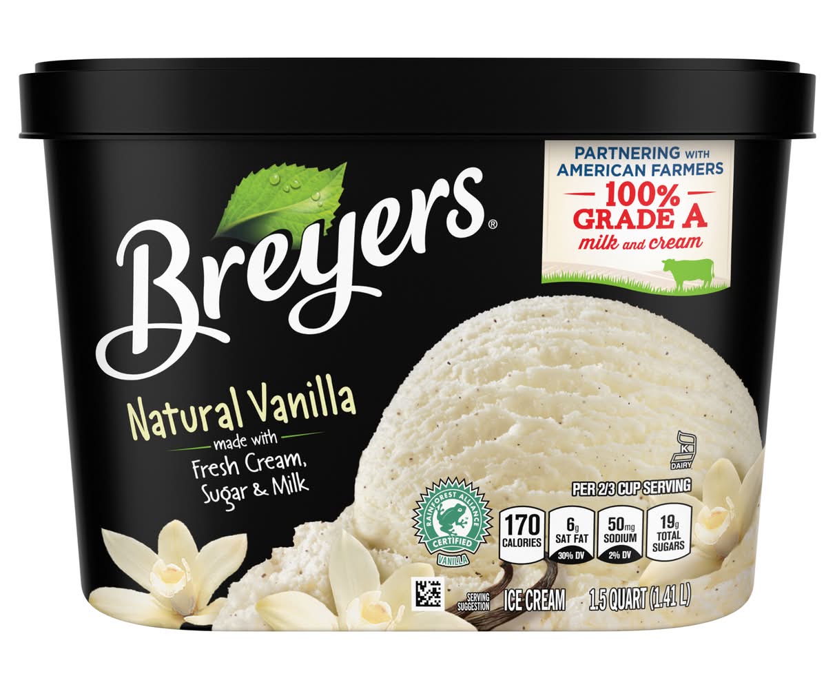 Breyers Classics Ice Cream, Natural Vanilla (1.5 qt)