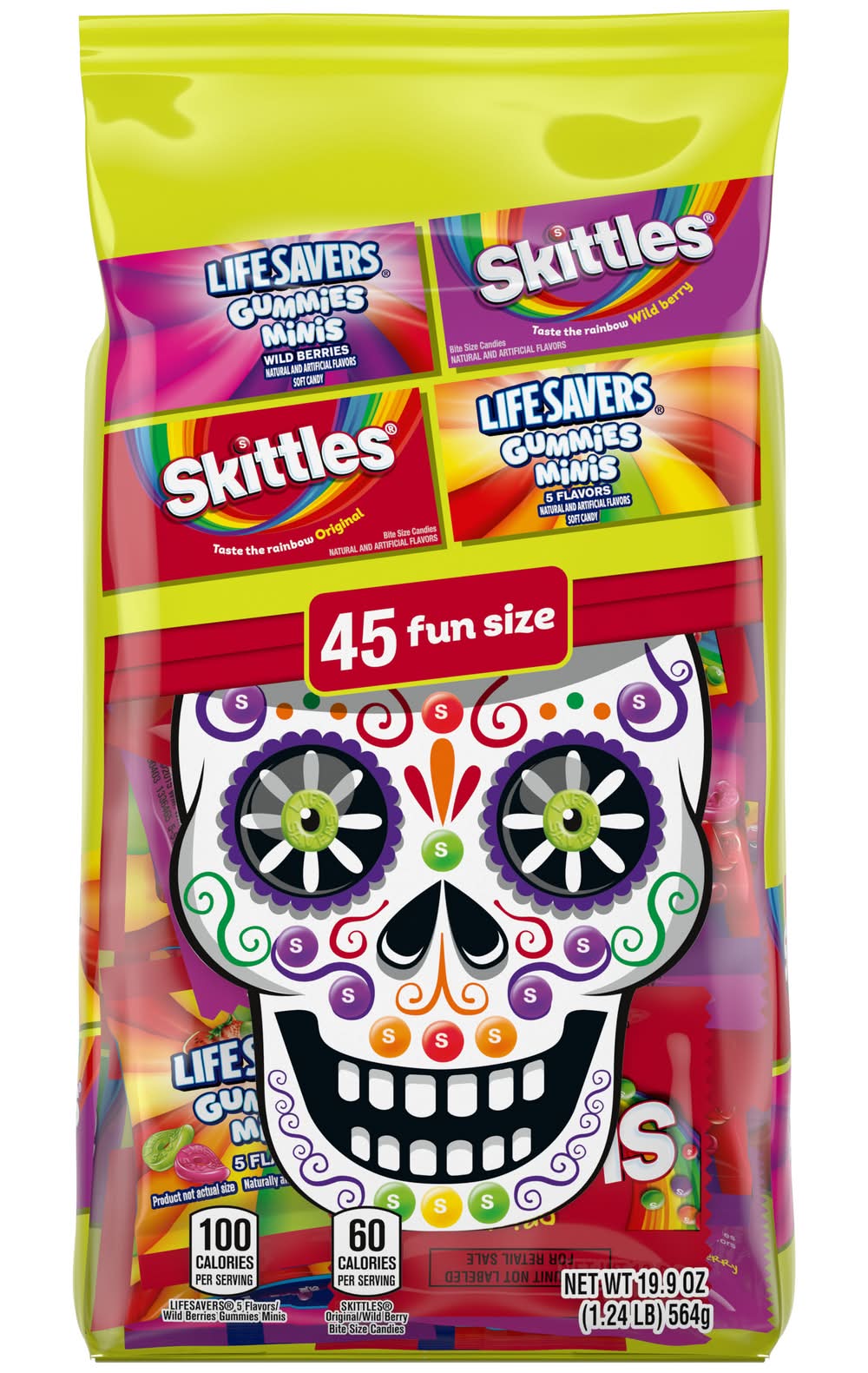Mixed Skittles & Life Savers Mixed Sugar Halloween Candy Variety pack (19.9 oz, 45 ct)