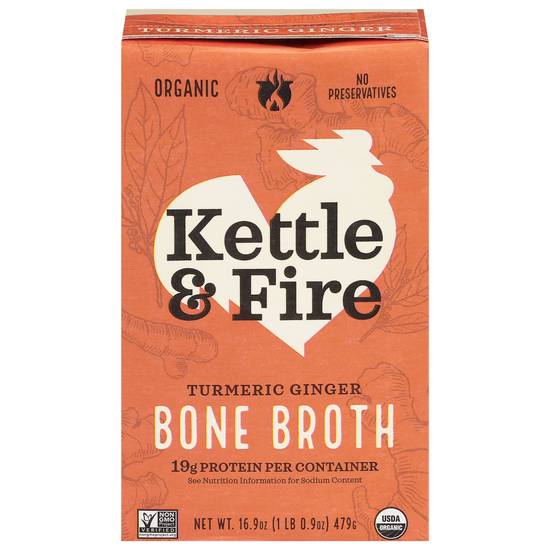 Kettle & Fire Turmeric Ginger Flavor Bone Broth (16.9 oz)
