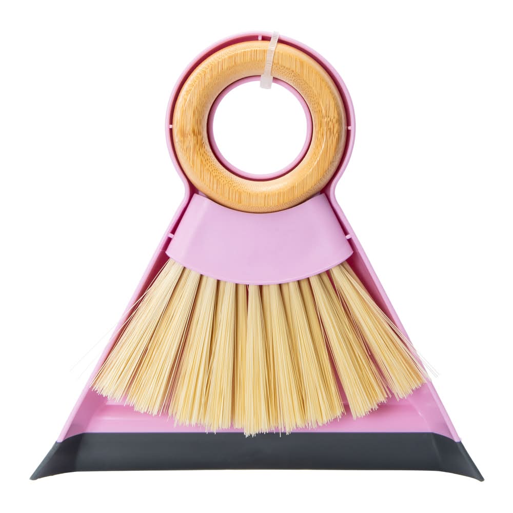 Circle-Handle Broom & Dustpan Set Pink