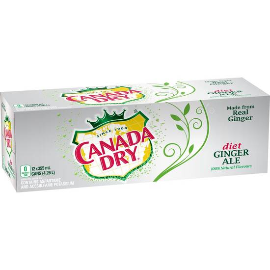 Canada dry soda gingembre diète (12x355ml) - diet ginger ale (12 x 355 ml)