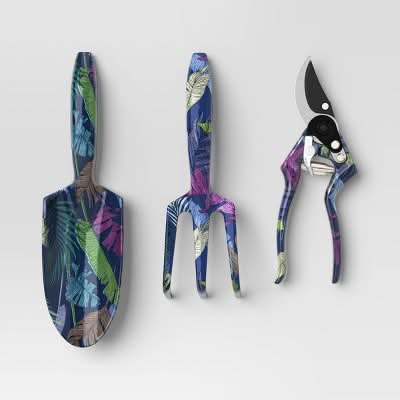 Threshold Shears Gardening Tool Set Dark Palm Banana Tropical, Blue (3 ct)