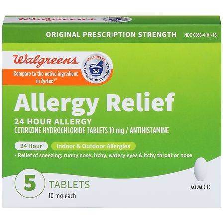 Walgreens Wal-Zyr 24 Hour Allergy Relief, Cetirizine Hydrochloride Tablets