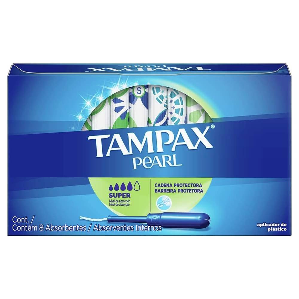 Tampax tampones pearl súper absorción (paquete 8 piezas)