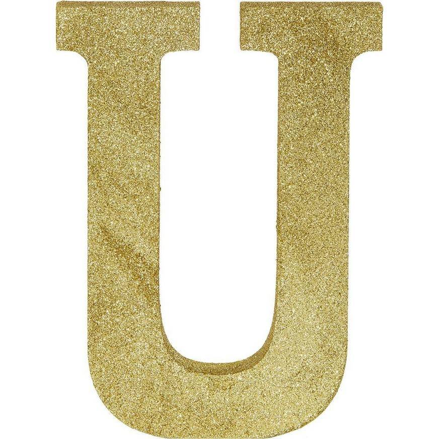 Glitter Gold Letter U Sign