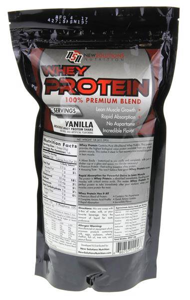 New Solutions Nutrition Whey Protein Vanilla Shake Mix (1 lb)