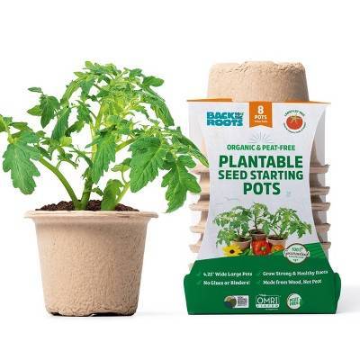 Back to the Roots 8pk Organic & Peat Free Plantable Seed Starting Pots