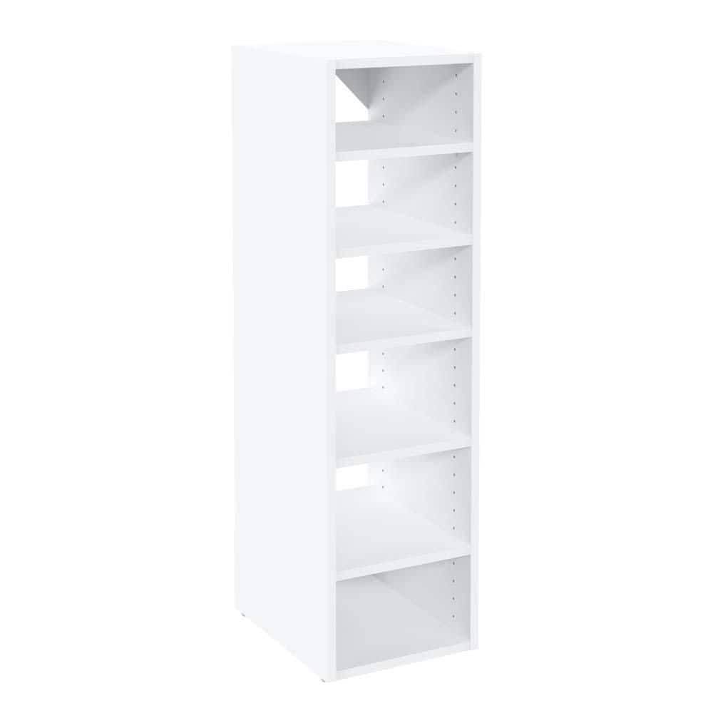 Closetmaid Selectives 12 In. W White Walk-In Tower Unit Wall Mount Stackable 6-Shelf Wood Closet System