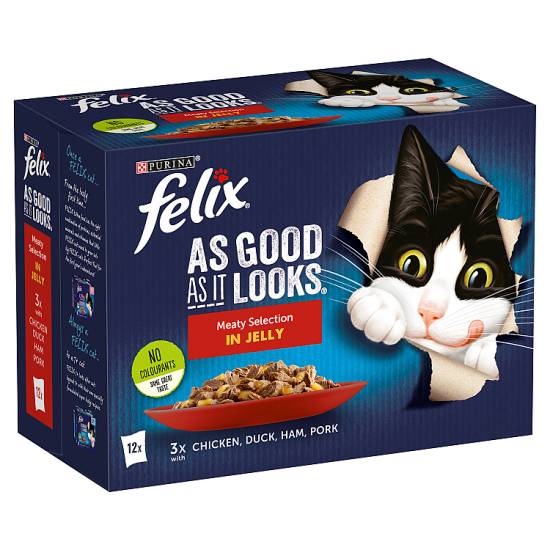 Purina Felix As Good As It Looks Meaty Sele Ction in Jelly Wet Cat Food (12 ct)
