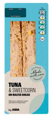 Asda Tuna & Sweetcorn on Malted Bread