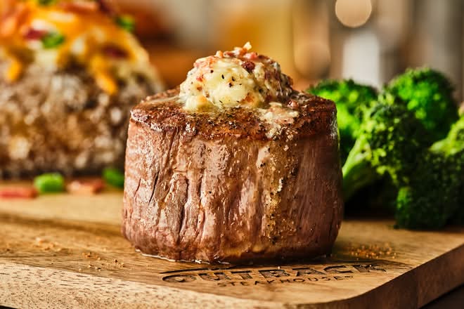 Filet* topped with Bacon & Blue Cheese Butter