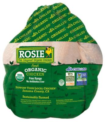 Rosie Organic Chicken Whole Chicken Fresh - 4.50 Lb