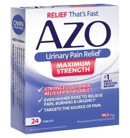 Azo Urinary Pain Relief Maximum Strength Tablets 99.5mg (0.96 oz, 24 ct)