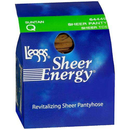 L'eggs Sheer Energy Revitalizing Sheer Pantyhose, Sheer Toe - Size Q, Suntan 1.0 pr