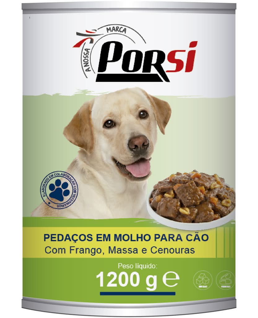 Porsi - Comida Húmida para Cão com Frango, Massa e Cenoura 1200g
