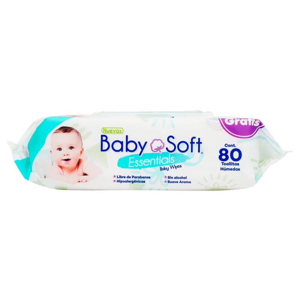 Baby soft  toallitas húmedas essentials (80 piezas)